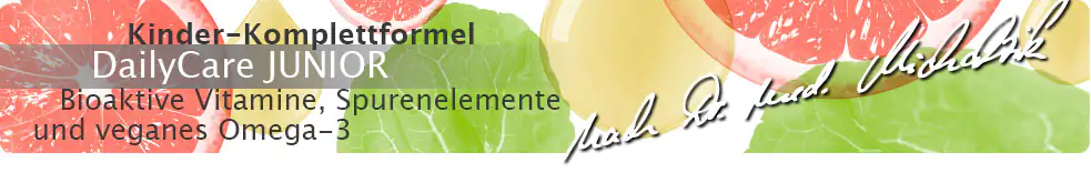DailyCare Junior - bioaktiva vitaminer, veganskt omega-3 + spårämnen och högkvalitativa växtämnen