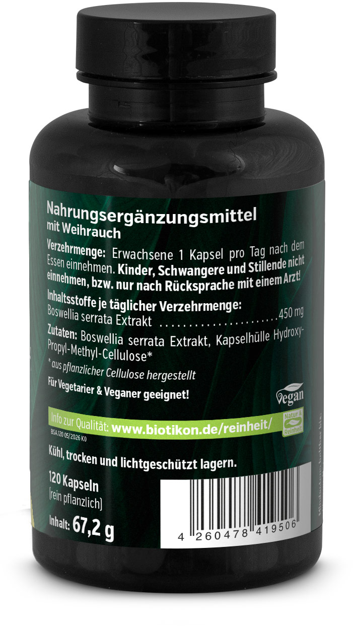Rökelse 450 mg Boswellia serrata Burk baksida