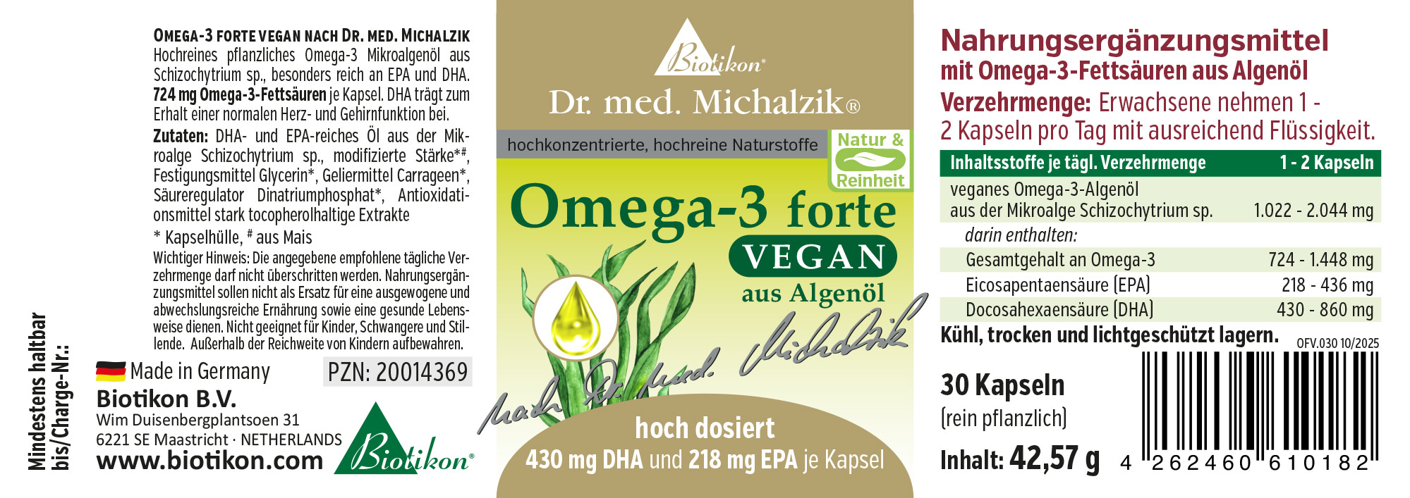 Omega-3 forte vegansk - 30 kapslar