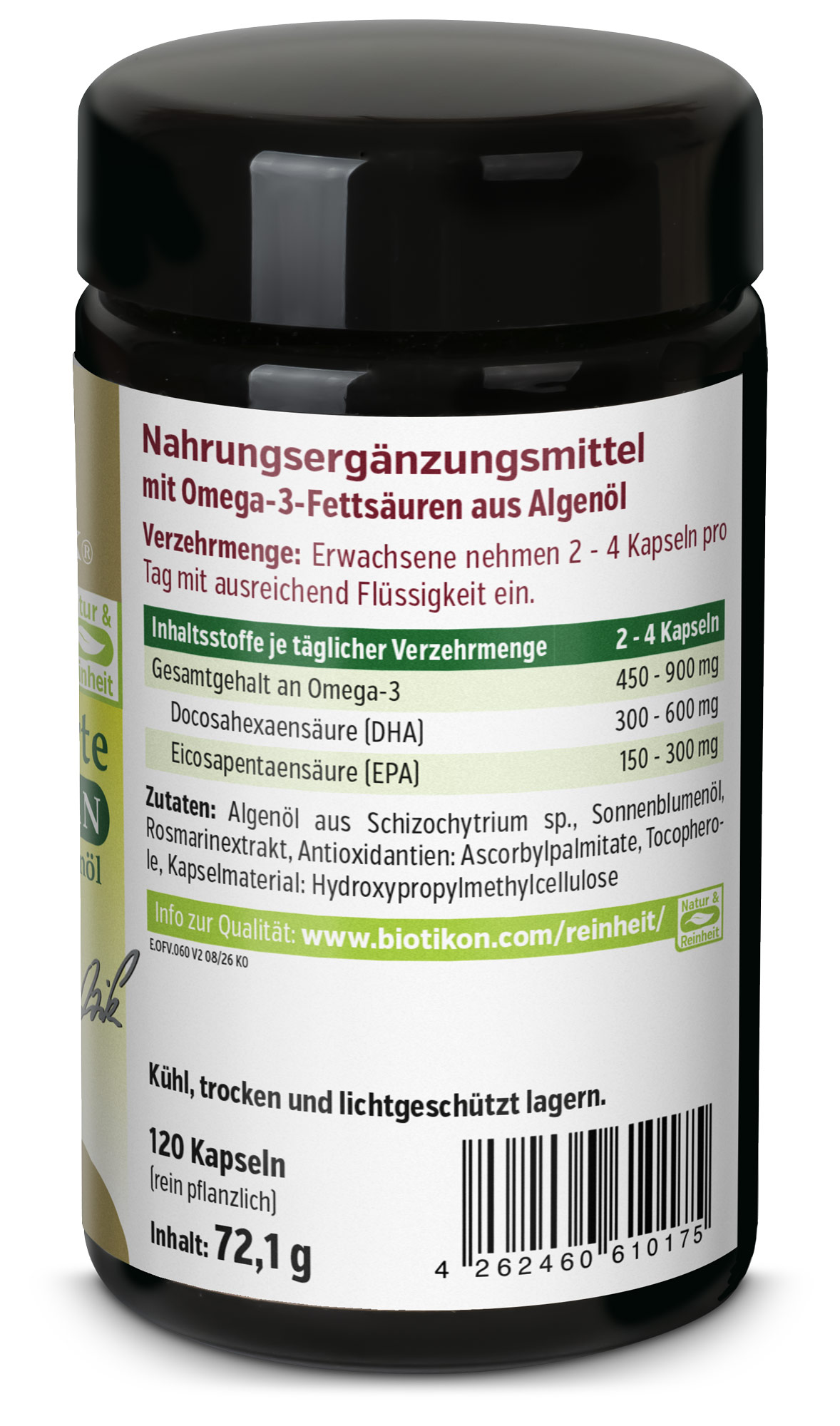Omega-3 forte vegan - 60 kapslar, violettglas UGC