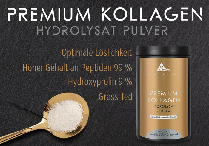 Kollagenpulver banderolltext: 2 000 Dalton-peptider – över 99 % peptidhalt. Premium kollagenhydrolysatpulver – gräsbetat – högt hydroxiprolininnehåll