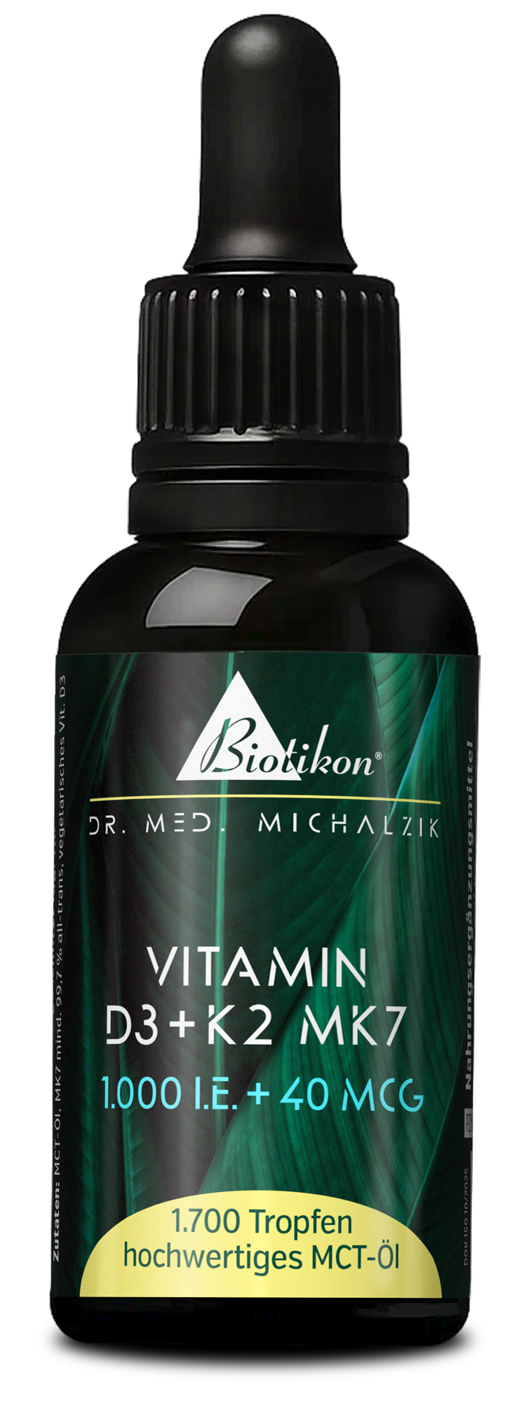 Vitamin-D3 K2-1000IE konventionell Flasche frontal Vitamin-D3 K2-1000IE konventionell Flasche frontal