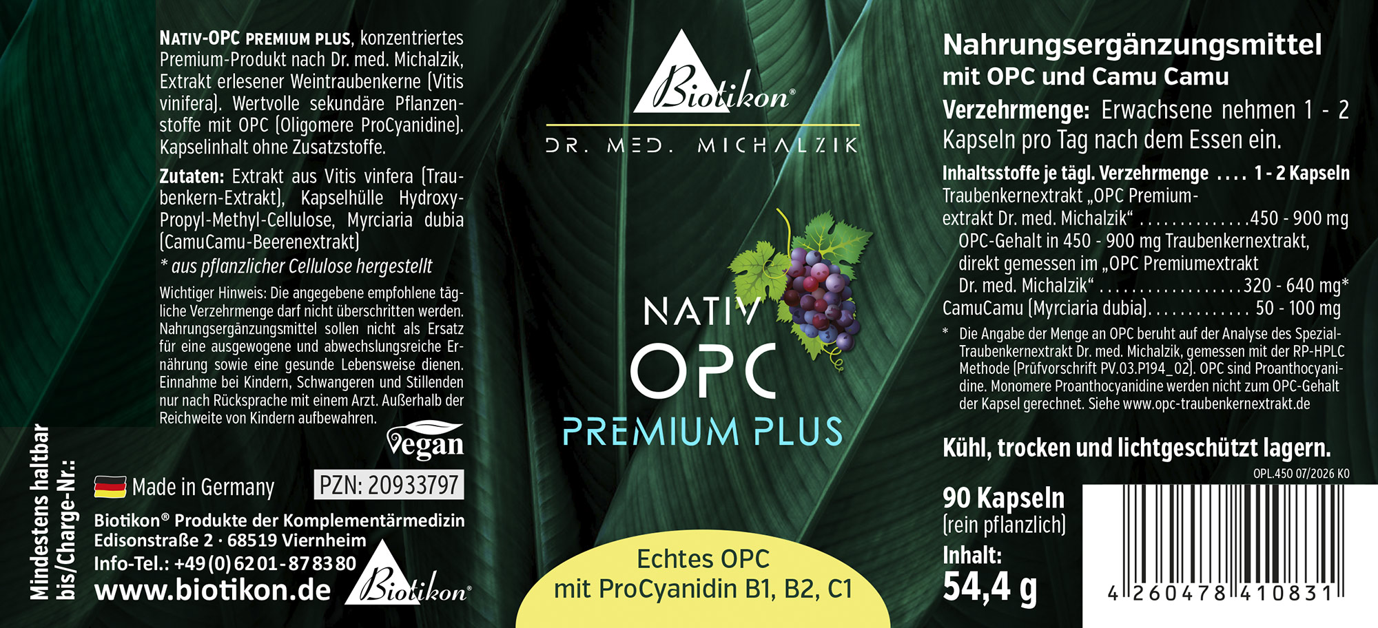 Nativ-OPC 240 mg – Kapseln Nativ-OPC 240 mg Kapseln, 72 Stück, rot-violette Verpackung, Vorderansicht
