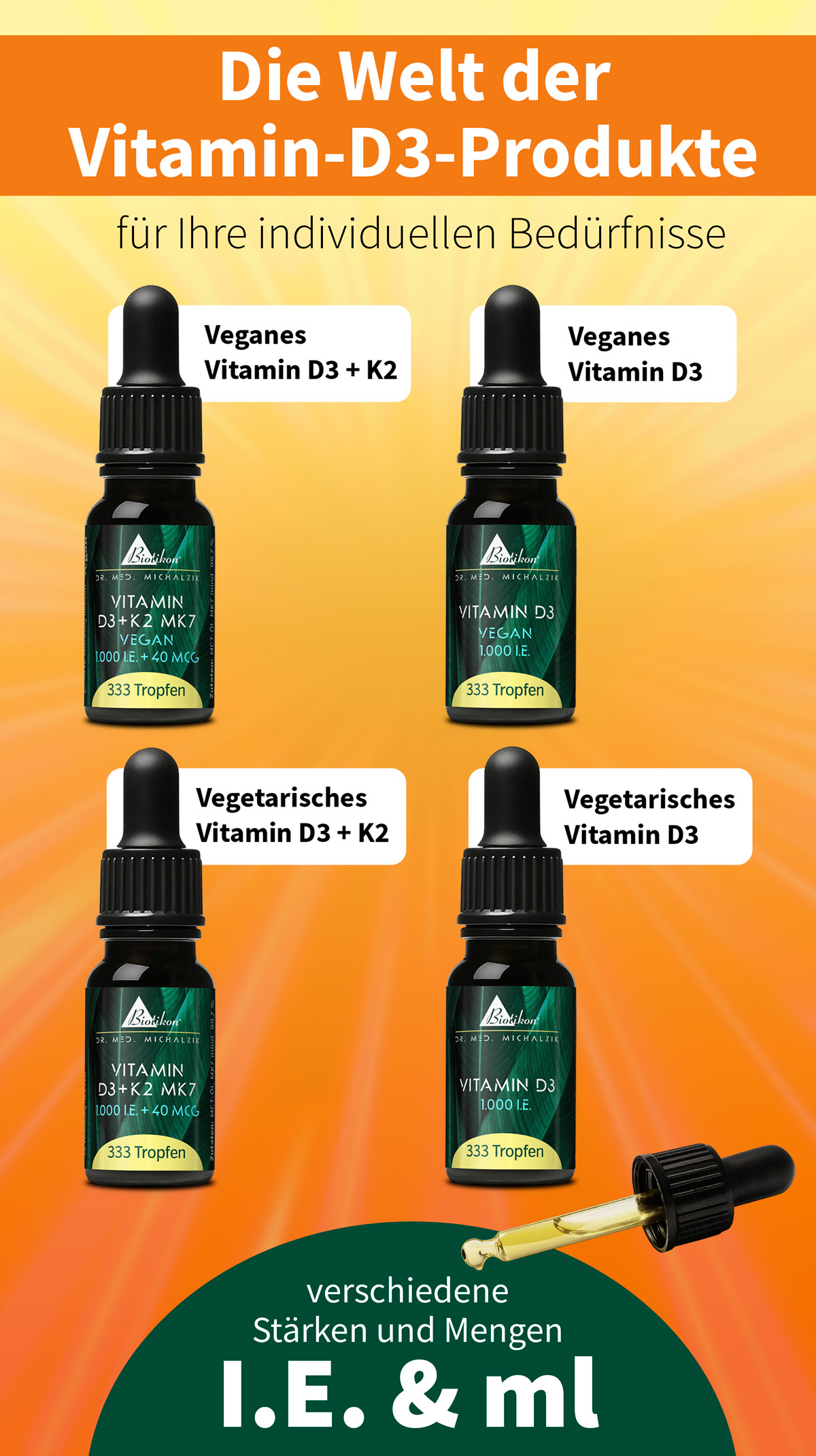 Vitamin D3 + K2 Tropfen Kategorie-Bild Mobilversion Vitamin D3 + K2 Tropfen Kategorie-Bild Mobilversion