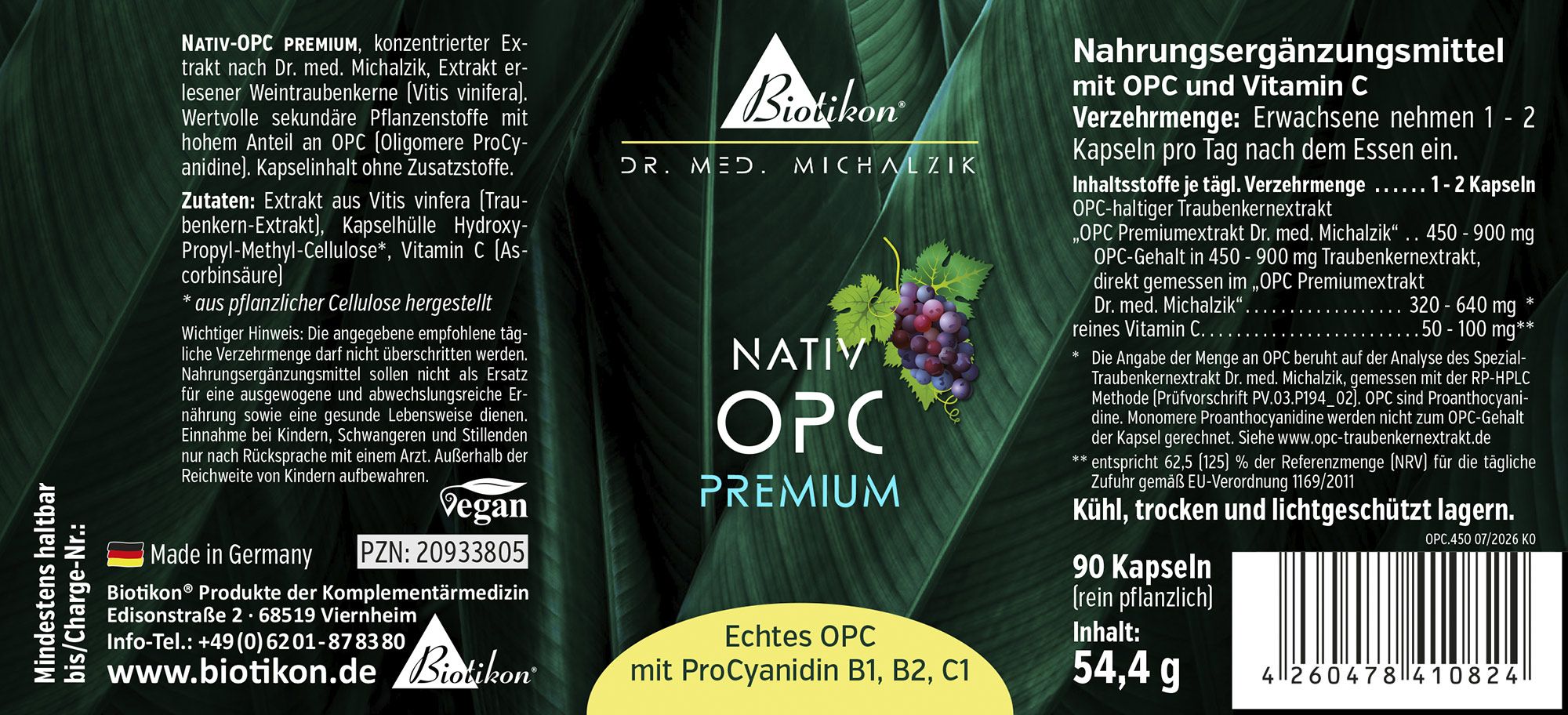 Nativ-OPC kosttillskottsetikett