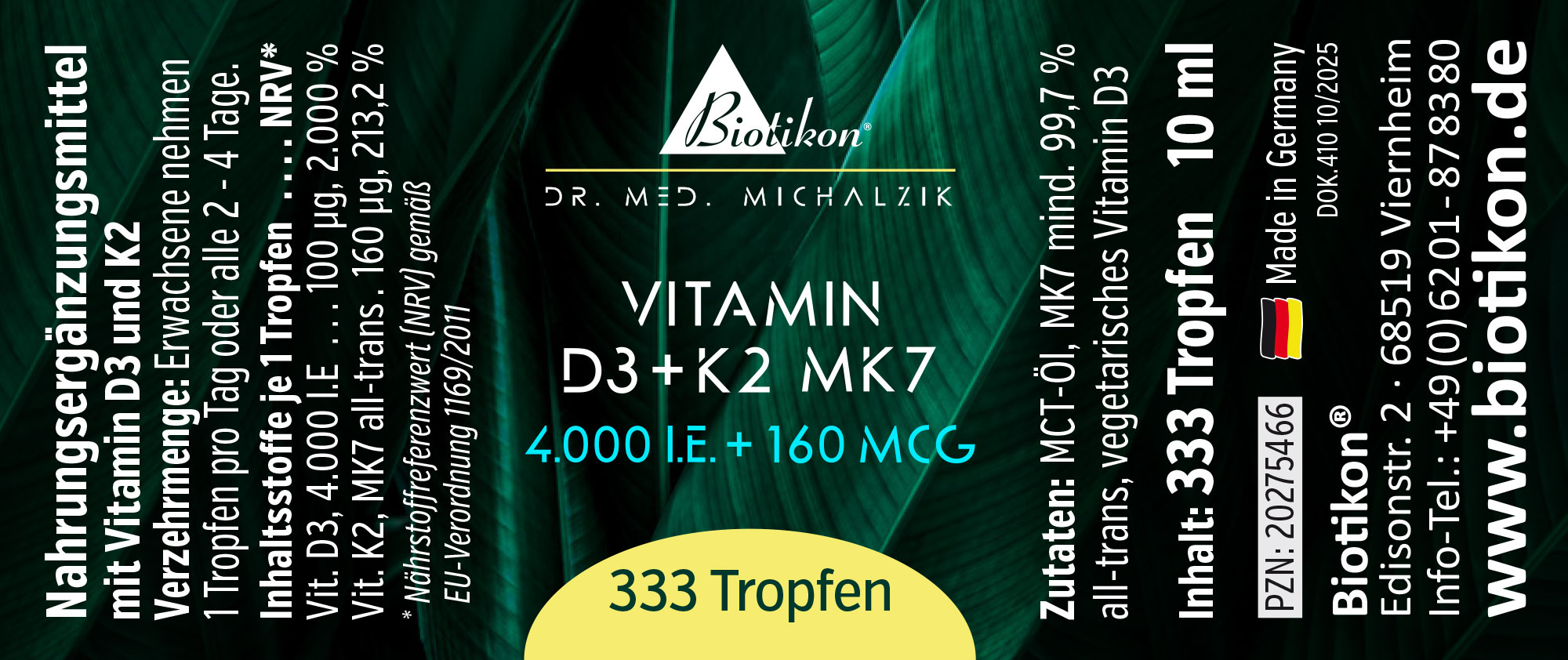Vitamin-D3 K2-4000IE konventionell Etikett