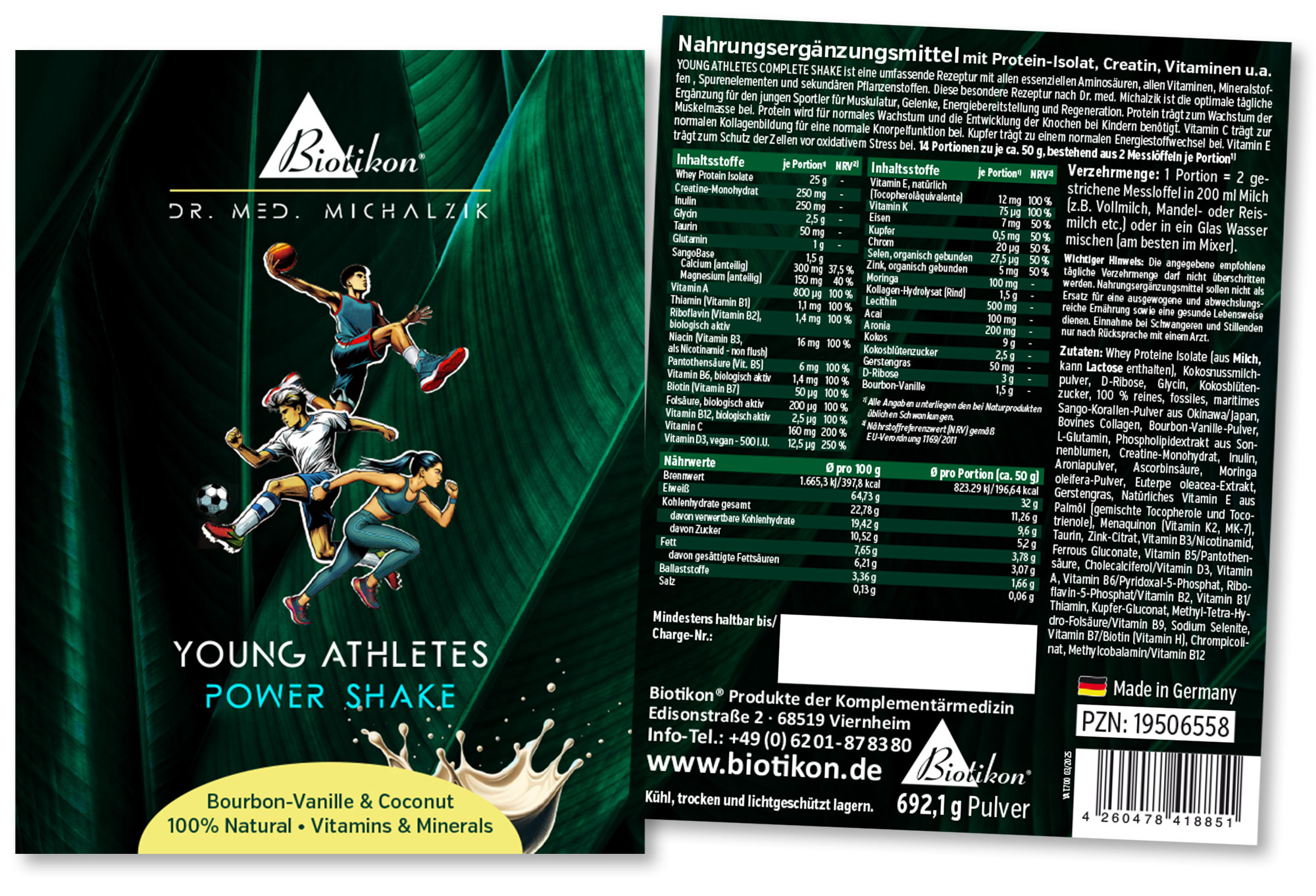 Protein-Pulver für junge Athleten, Bourbon-Vanille & Kokosnuss, 692 g, mit Nährstoffen.