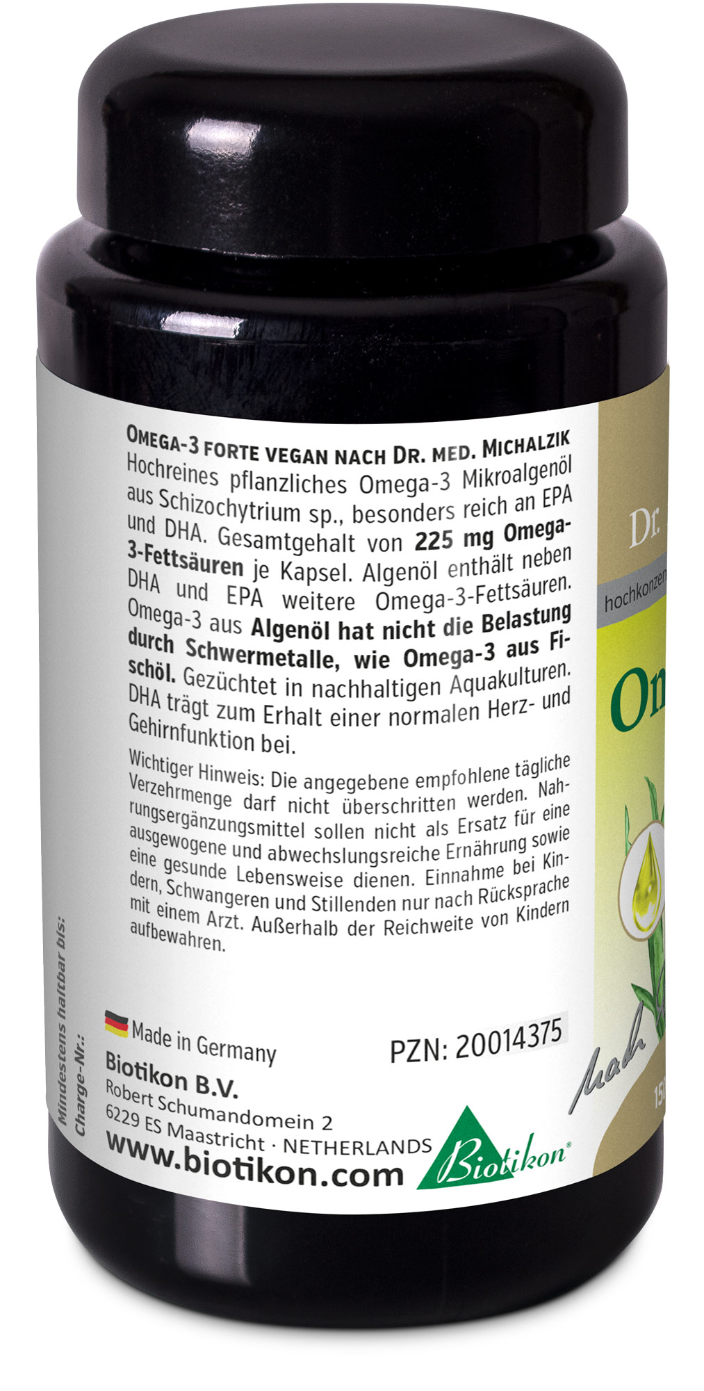 Omega-3 forte vegansk - 60 kapslar, violettglas