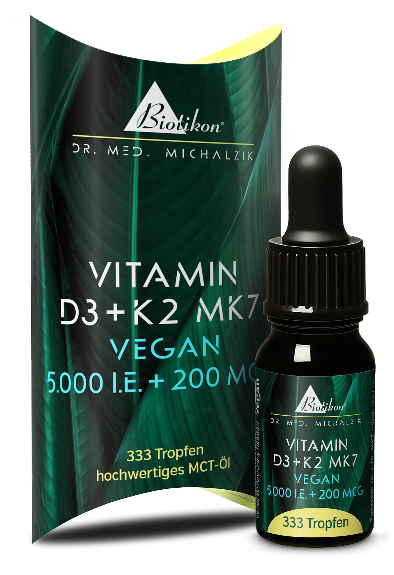Vitamin D3 + K2 MK7 5.000 I.E. + 200 MCG Tropfen vegan (10 ml)