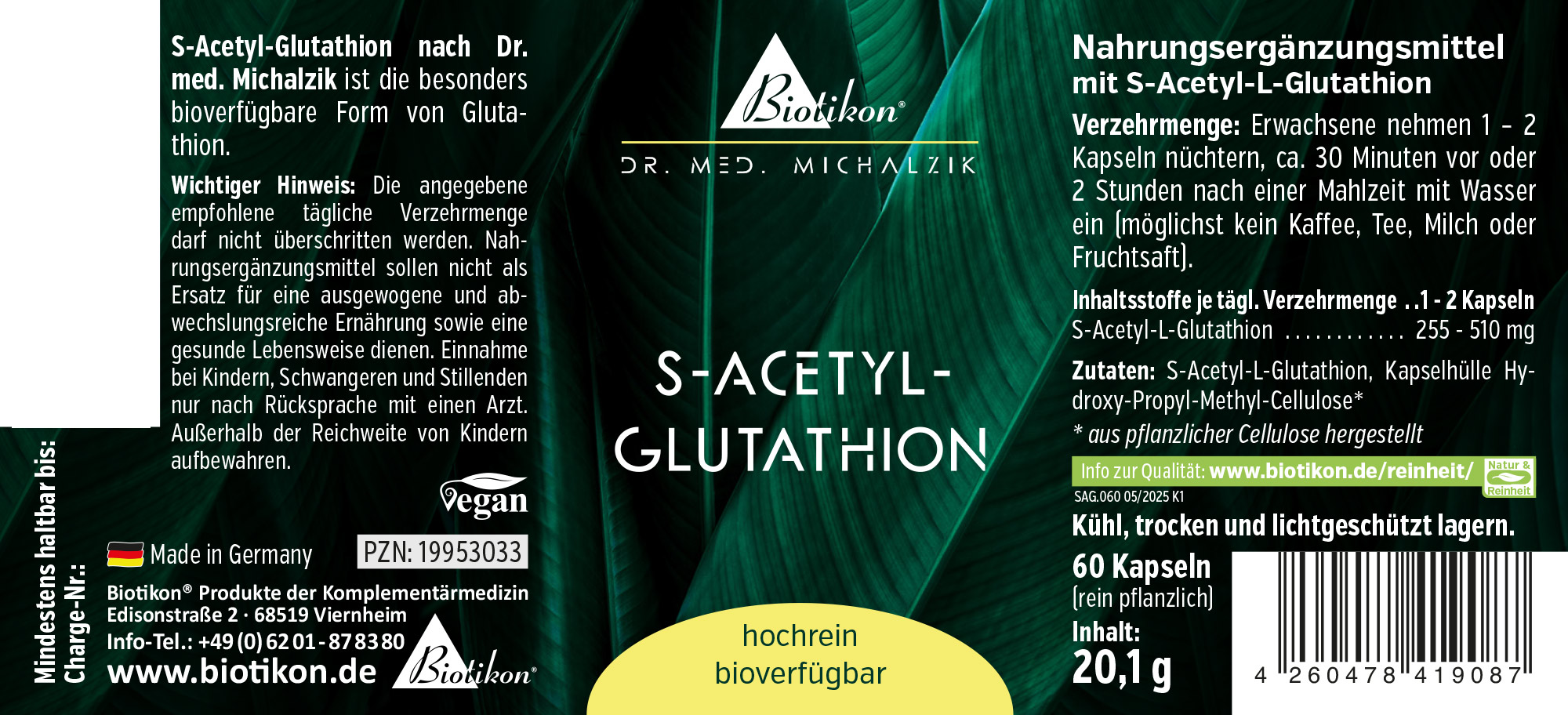 S-Acetyl-Glutathion Etikett S-Acetyl-Glutathion Etikett