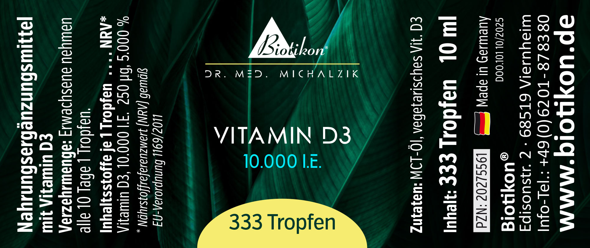 Vitamin-D3 10000IE konventionell Etikett