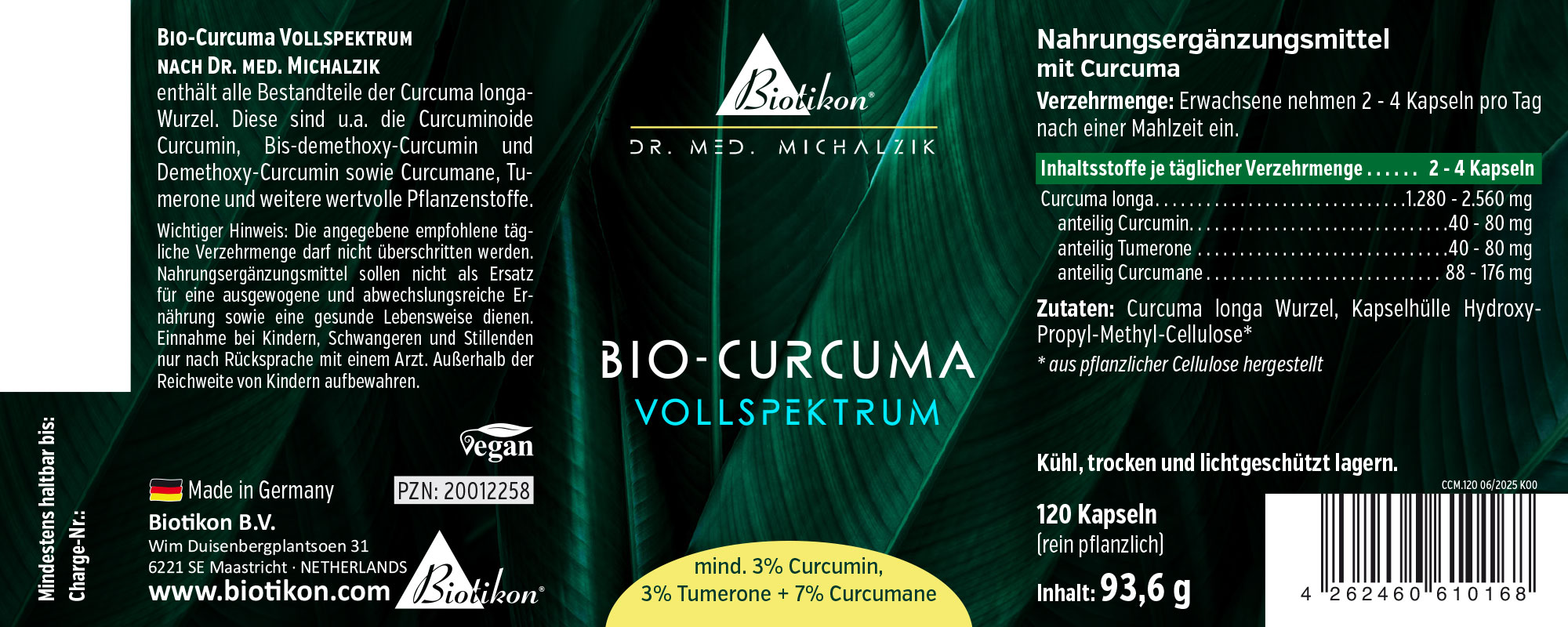 Curcuma Vollspektrum Etikett Curcuma Vollspektrum Etikett
