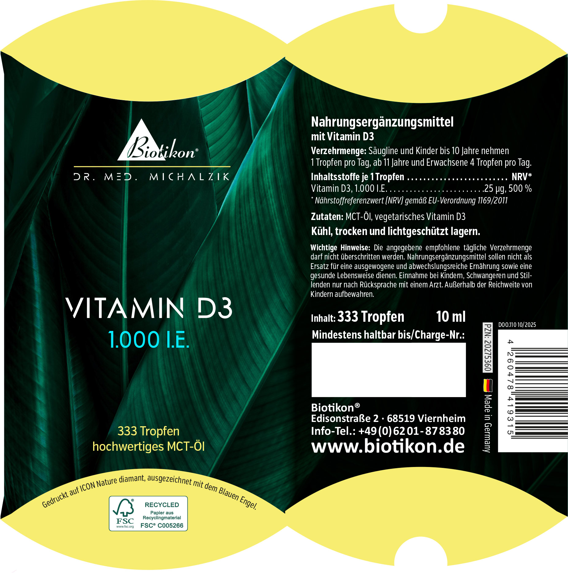 Vitamin-D3 1.000IE konventionell Kissenschachtel