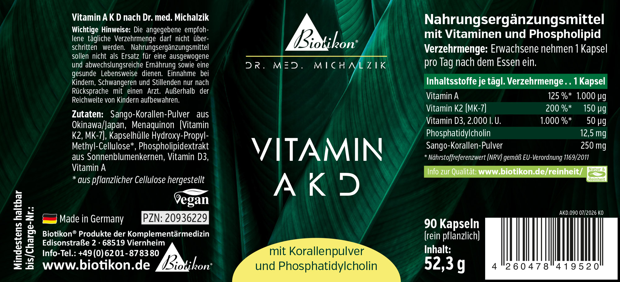 Etikettbild Vitamin A K D