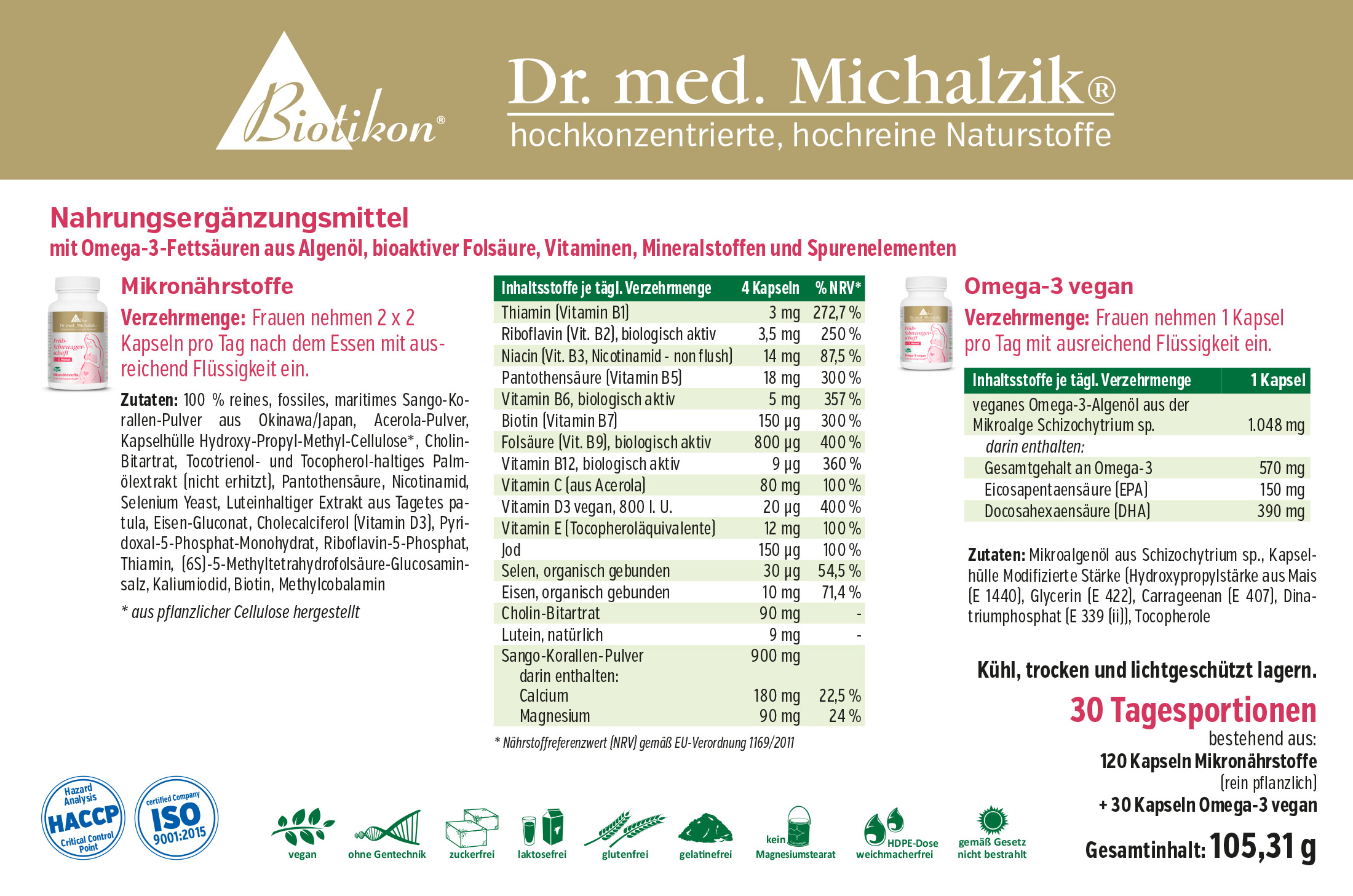 Nahrungsergänzungsmittel in Kapsel-Form, 120 Kapseln, für Mikronährstoffe und Omega-3, weiße Verpackung