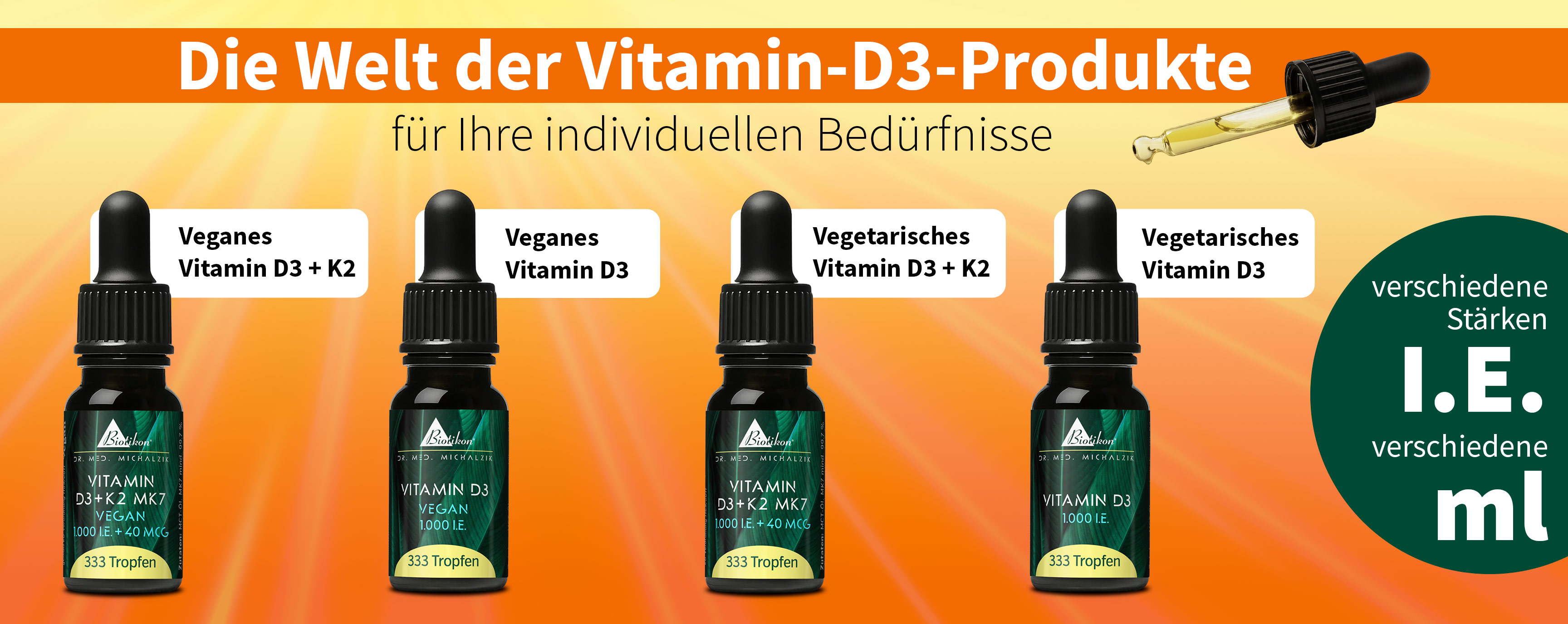 Vitamin D3 + K2 Tropfen Kategorie-Bild Vitamin D3 + K2 Tropfen Kategorie-Bild