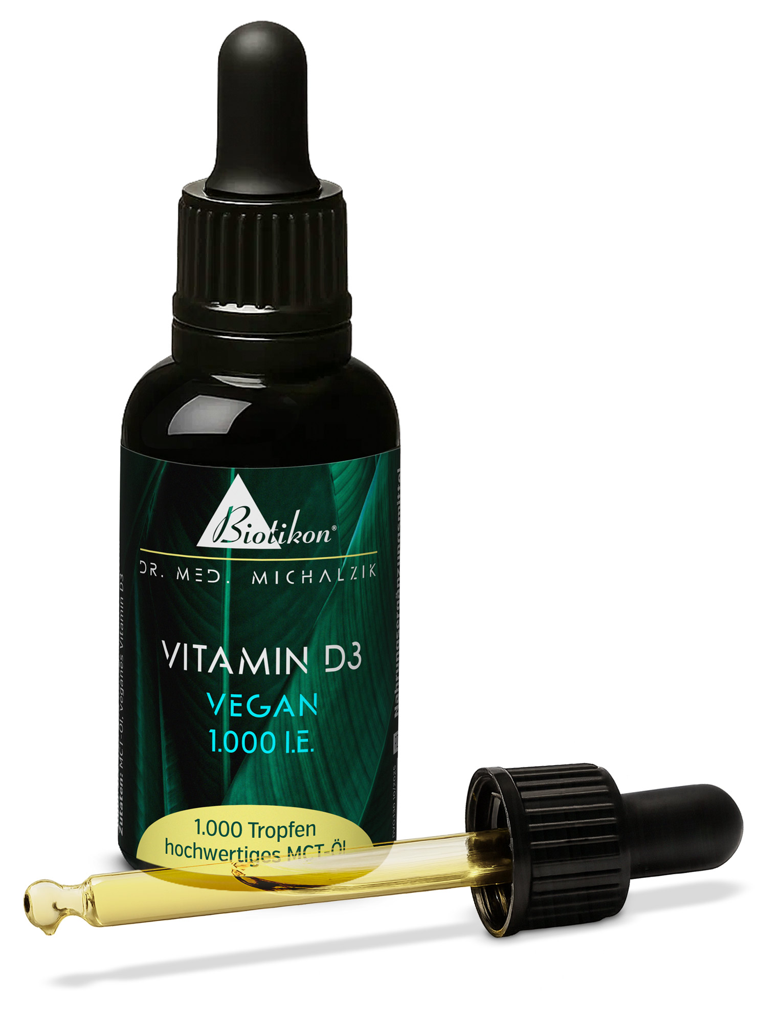 Vitamin-D3 1000IE vegan Flasche mit Pipette (1)